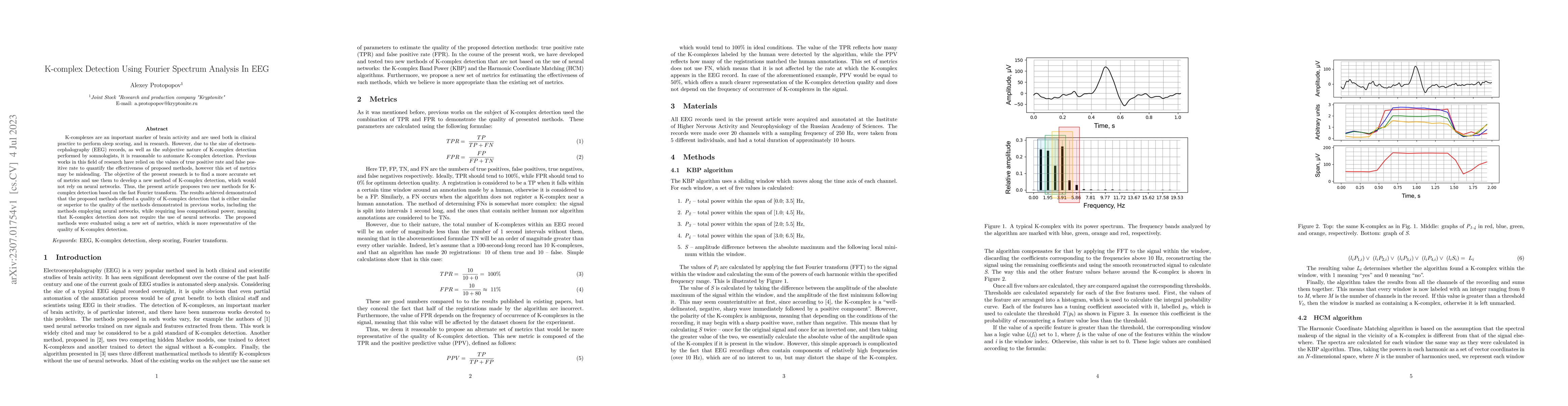 Thumbnail for K-complex Detection Using Fourier Spectrum Analysis In EEG