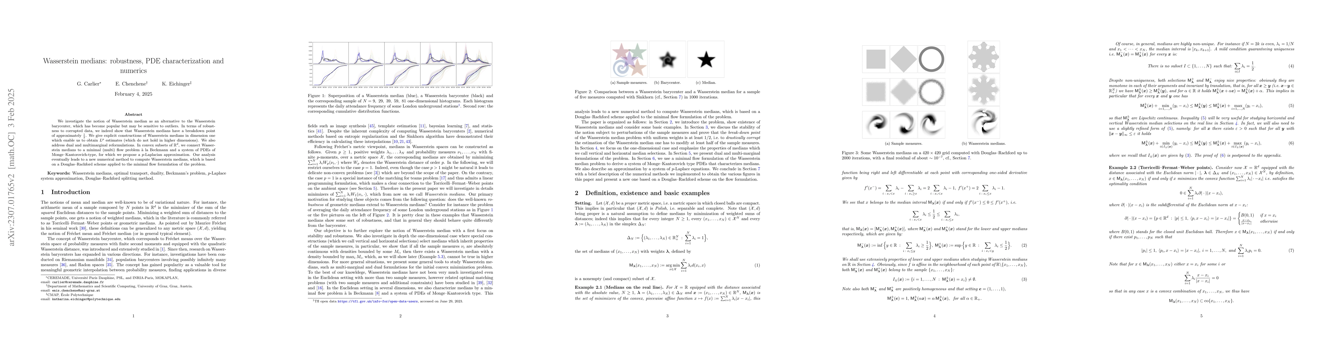 Thumbnail for Wasserstein medians: robustness, PDE characterization and numerics
