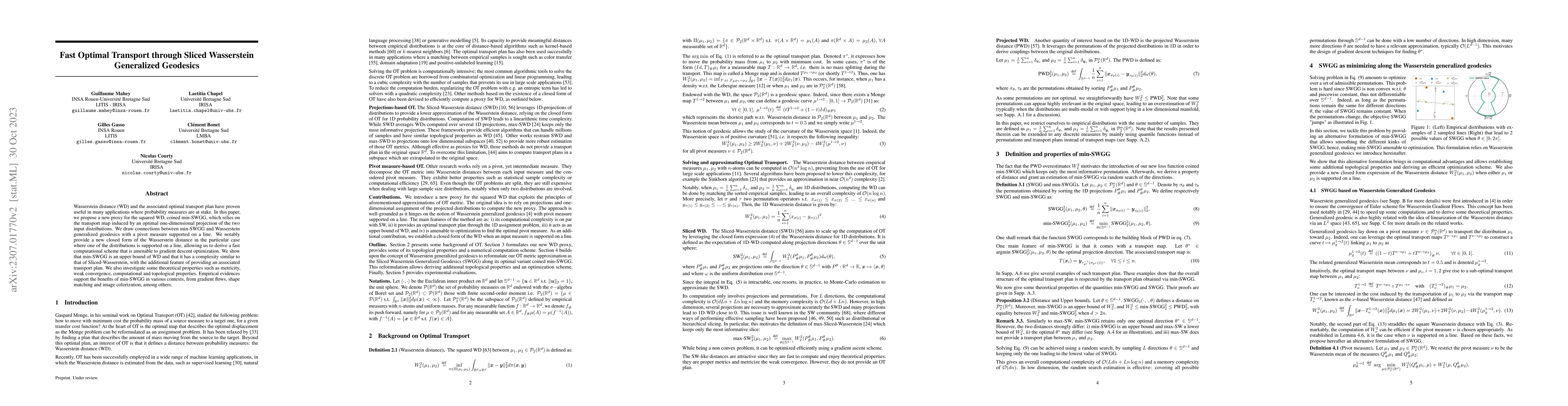 Thumbnail for Fast Optimal Transport through Sliced Wasserstein Generalized Geodesics