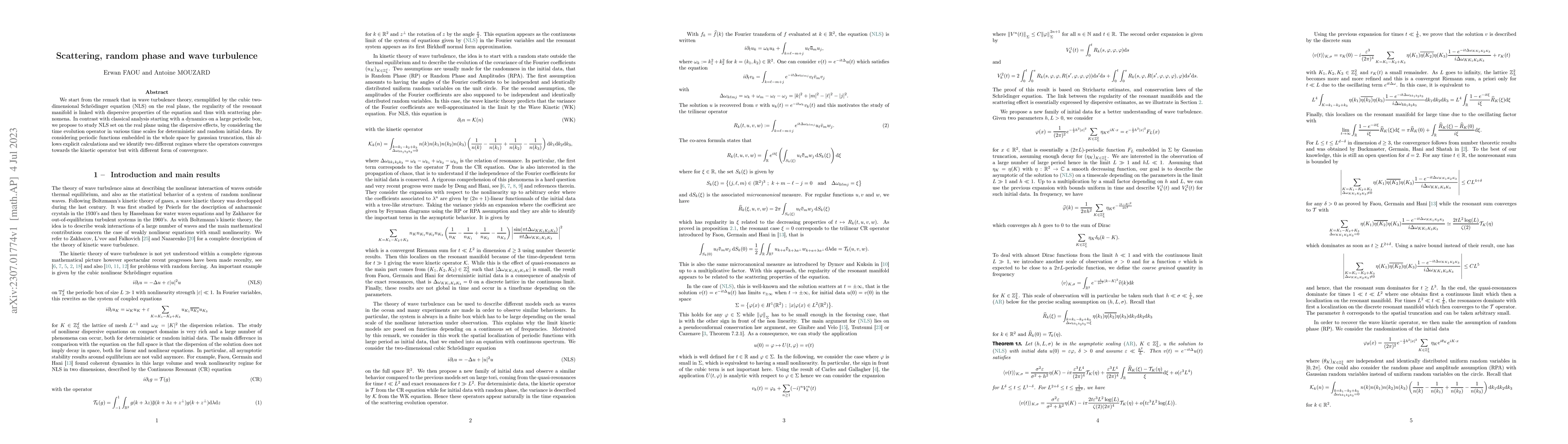 Thumbnail for Scattering, random phase and wave turbulence