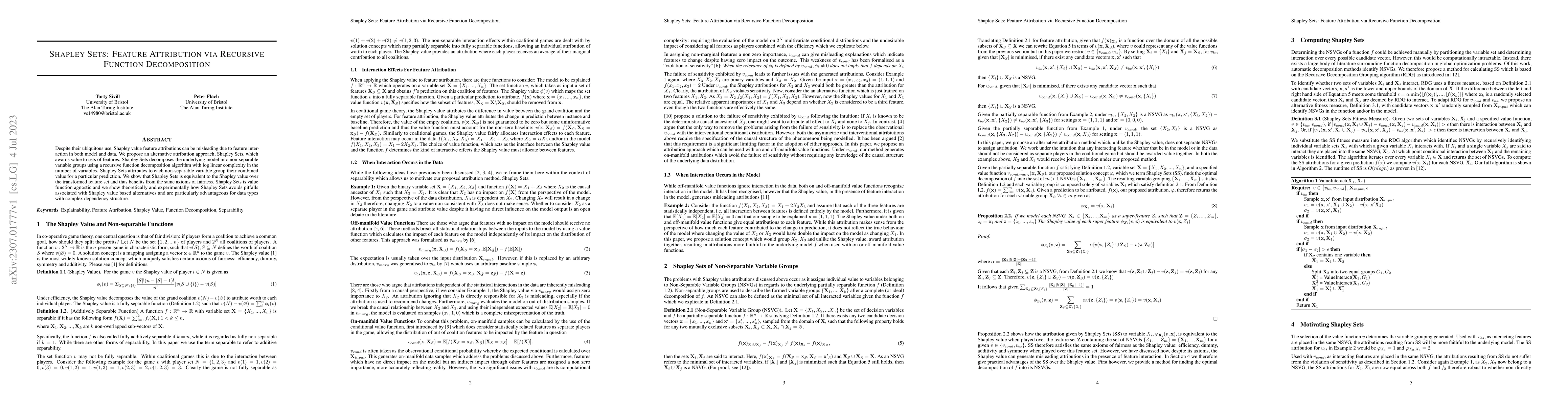 Thumbnail for Shapley Sets: Feature Attribution via Recursive Function Decomposition