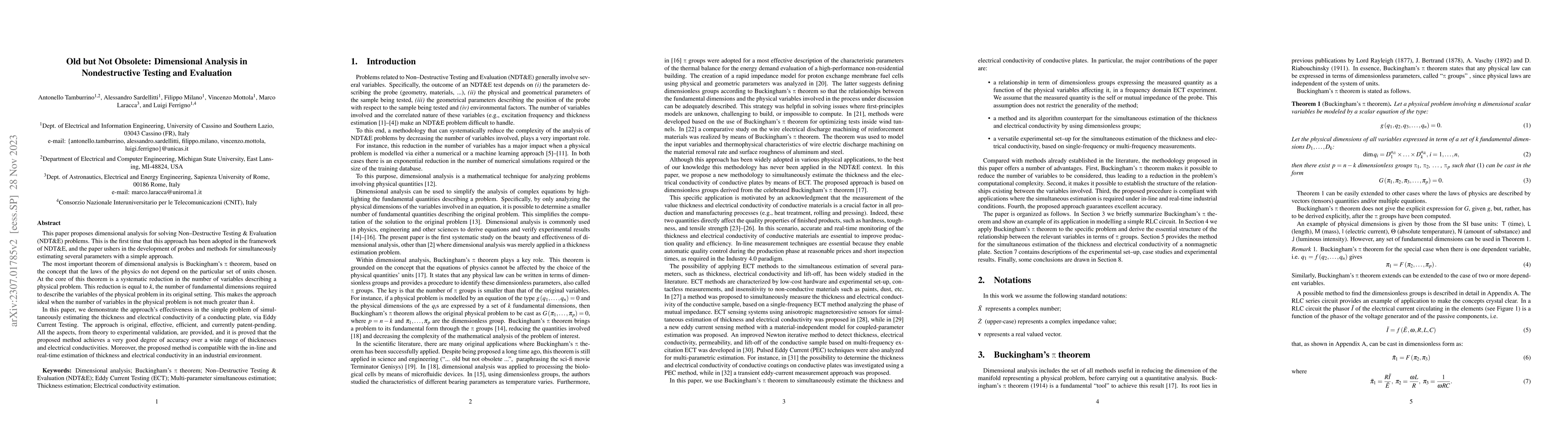 Thumbnail for Old but Not Obsolete: Dimensional Analysis in Nondestructive Testing and
  Evaluation