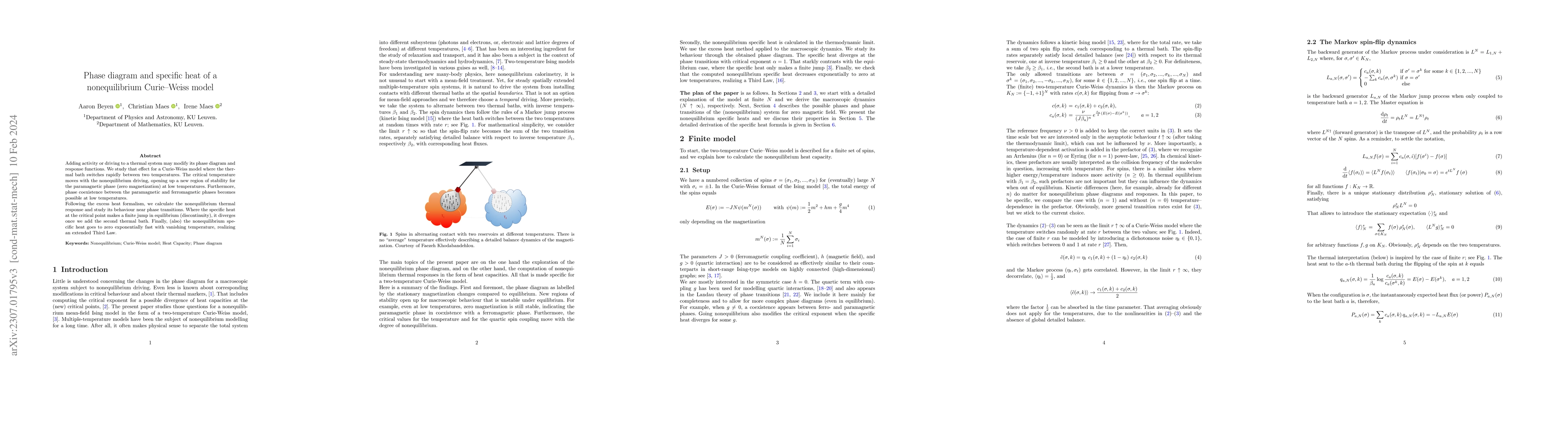 Thumbnail for Phase diagram and specific heat of a nonequilibrium Curie-Weiss model