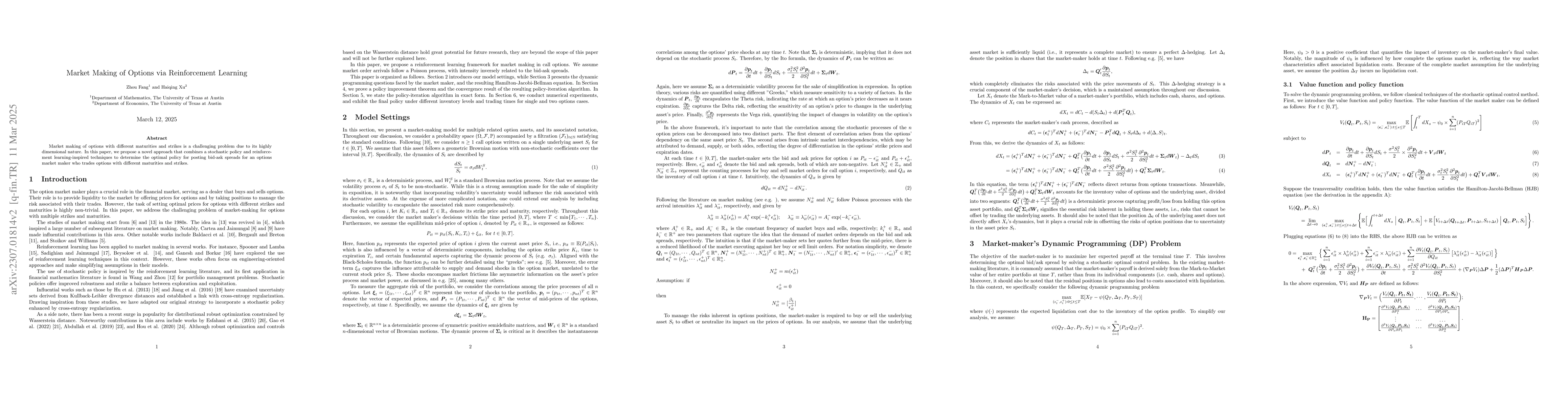 Thumbnail for Market Making of Options via Reinforcement Learning
