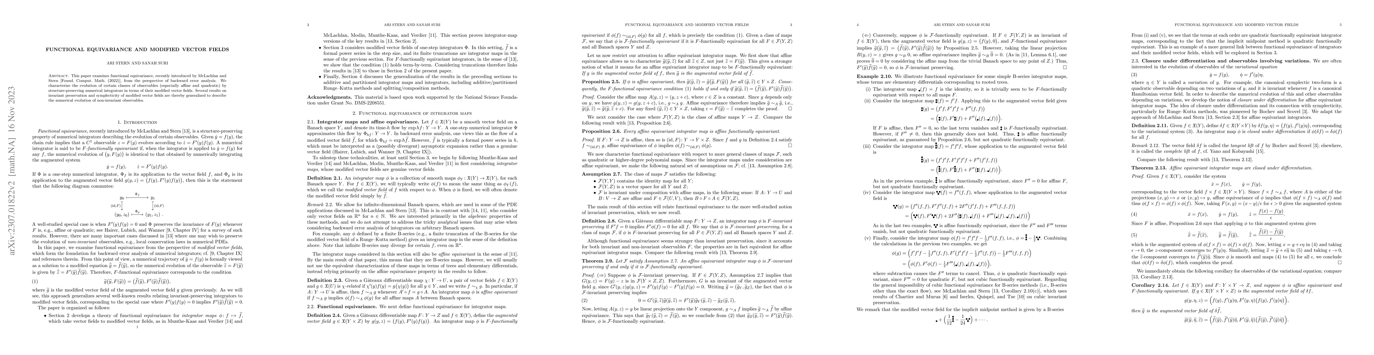 Thumbnail for Functional equivariance and modified vector fields