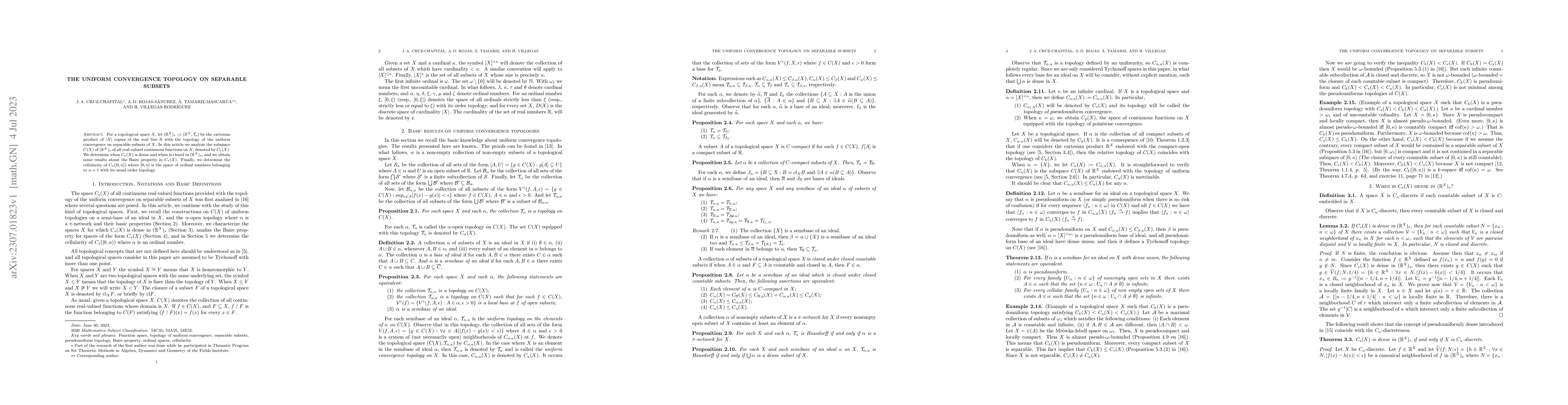 Thumbnail for The uniform convergence topology on separable subsets