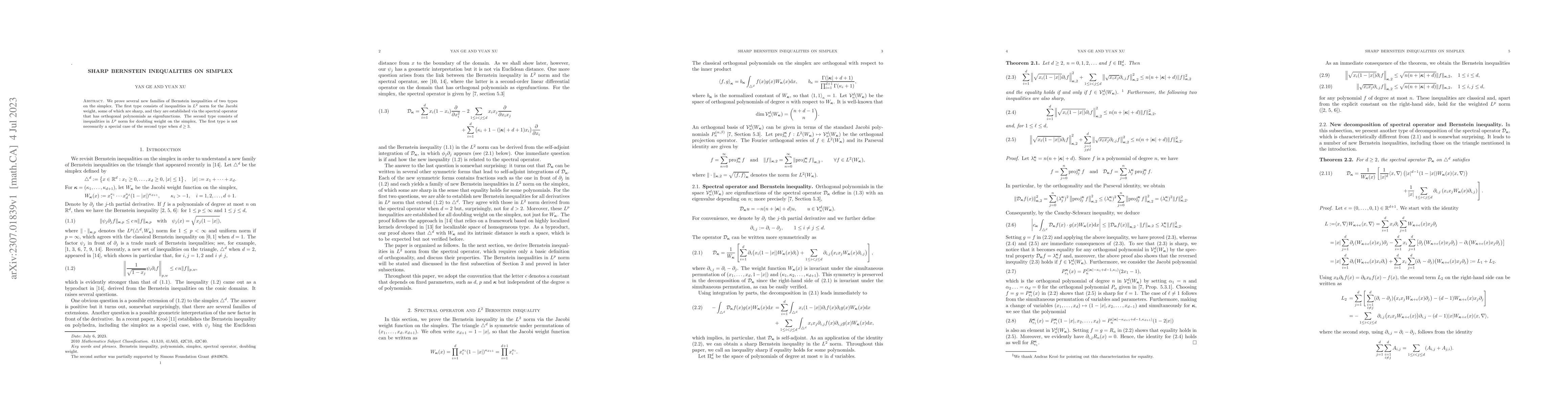 Thumbnail for Sharp Bernstein inequalities on simplex