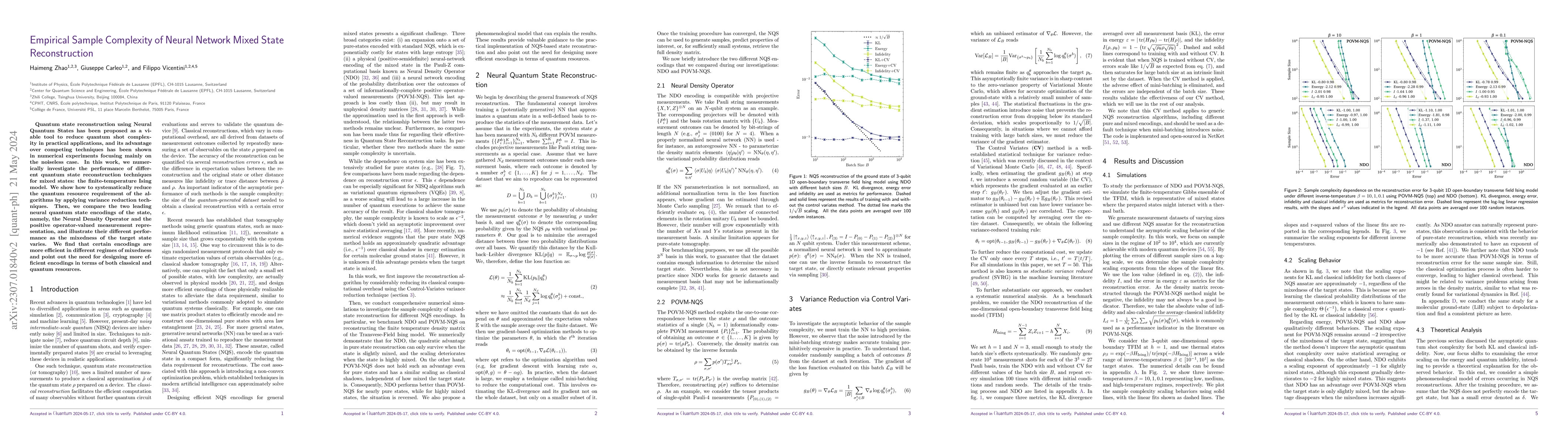Thumbnail for Empirical Sample Complexity of Neural Network Mixed State Reconstruction