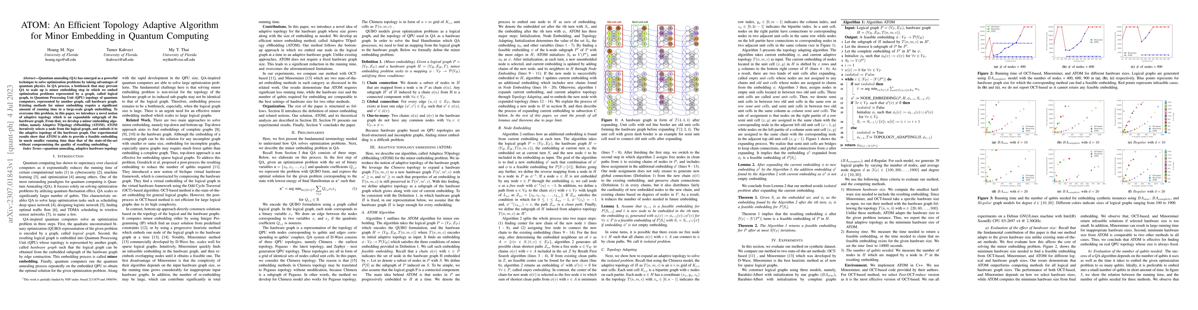 Thumbnail for ATOM: An Efficient Topology Adaptive Algorithm for Minor Embedding in
  Quantum Computing