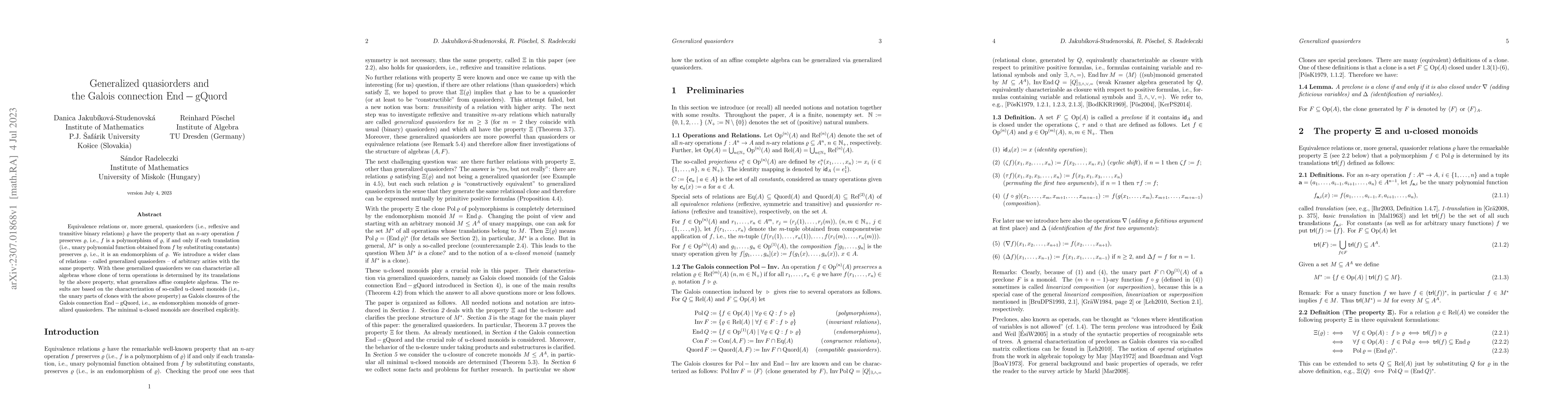 Thumbnail for Generalized Quasiorders and the Galois Connection End-gQuord