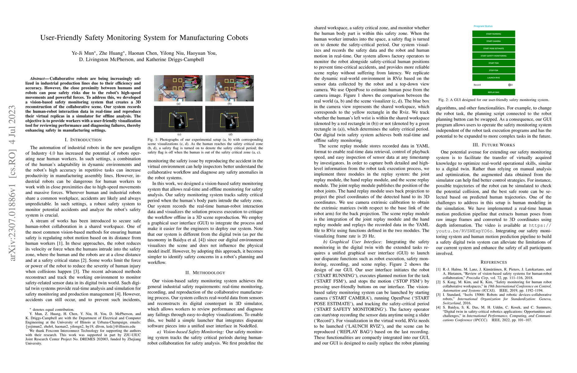 Thumbnail for User-Friendly Safety Monitoring System for Manufacturing Cobots