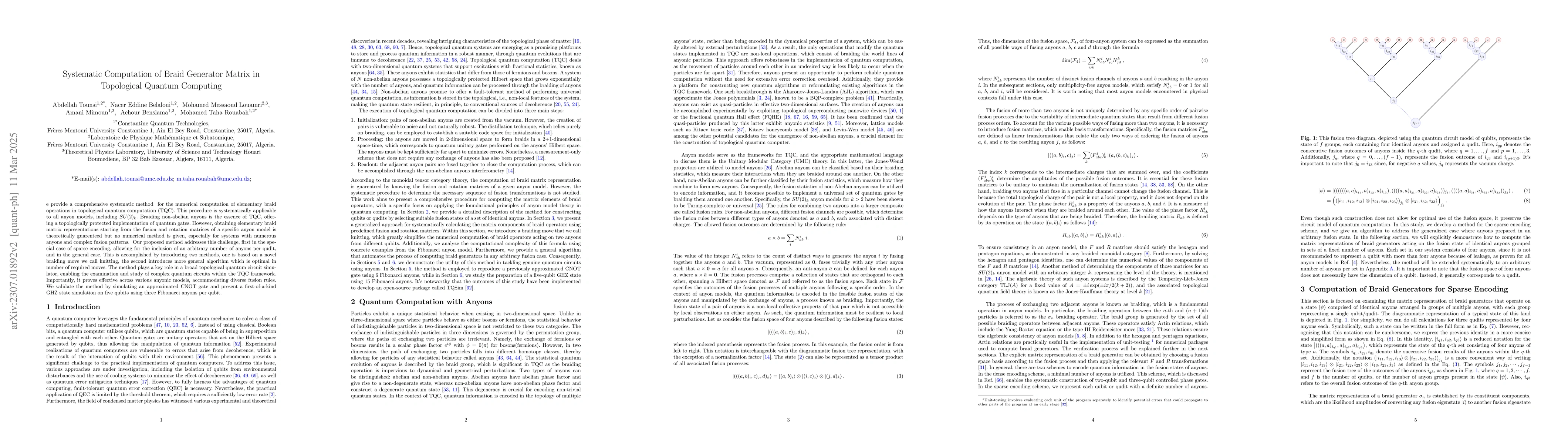 Thumbnail for Systematic Computation of Braid Generator Matrix in Topological Quantum
  Computing