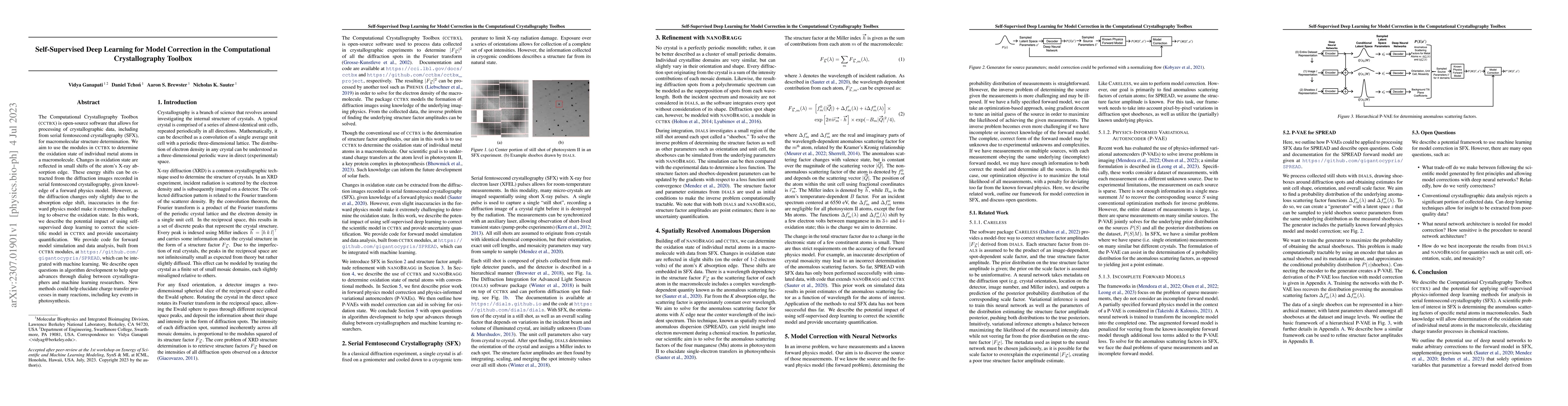 Thumbnail for Self-Supervised Deep Learning for Model Correction in the Computational
  Crystallography Toolbox
