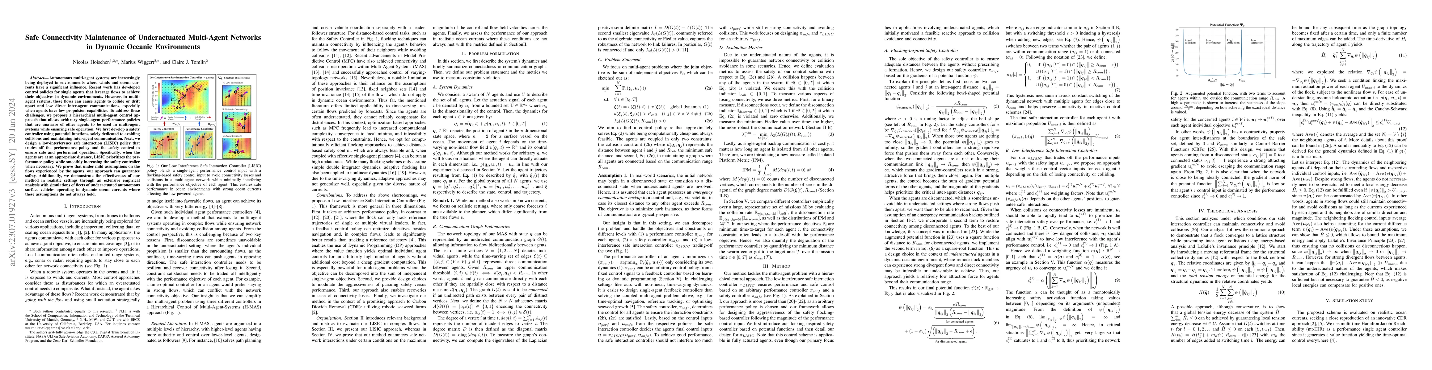 Thumbnail for Safe Connectivity Maintenance of Underactuated Multi-Agent Networks in
  Dynamic Oceanic Environments
