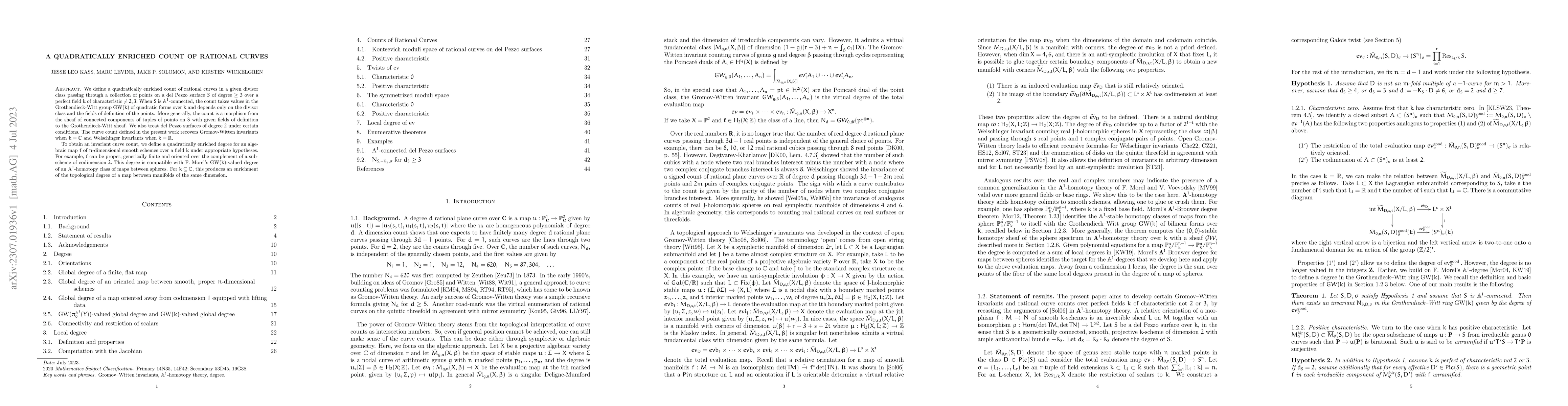 Thumbnail for A quadratically enriched count of rational curves