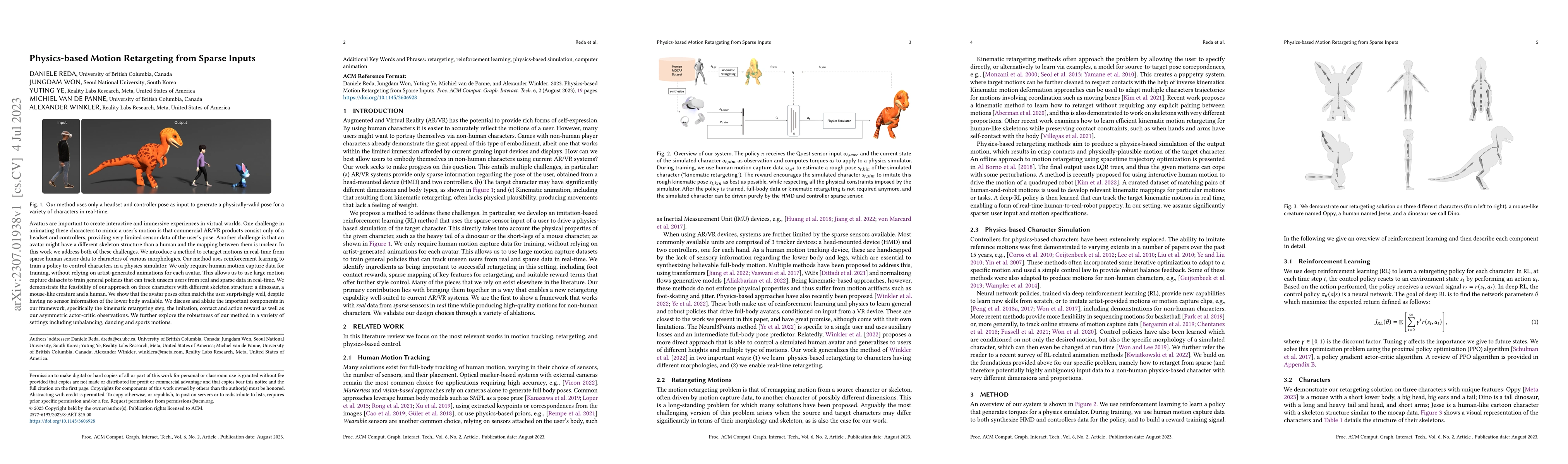 Thumbnail for Physics-based Motion Retargeting from Sparse Inputs