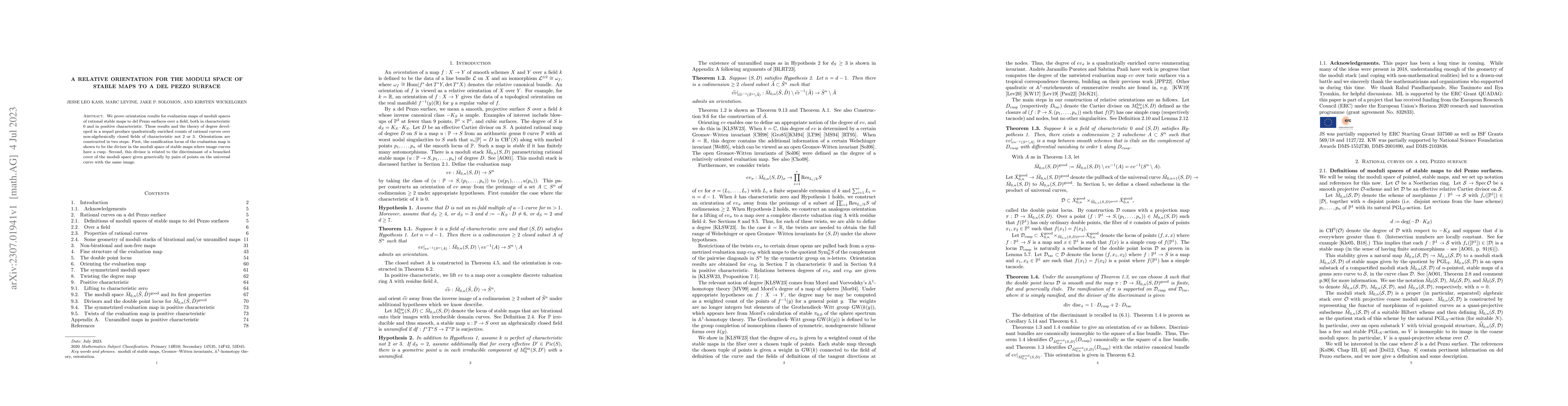 Thumbnail for A relative orientation for the moduli space of stable maps to a del
  Pezzo surface