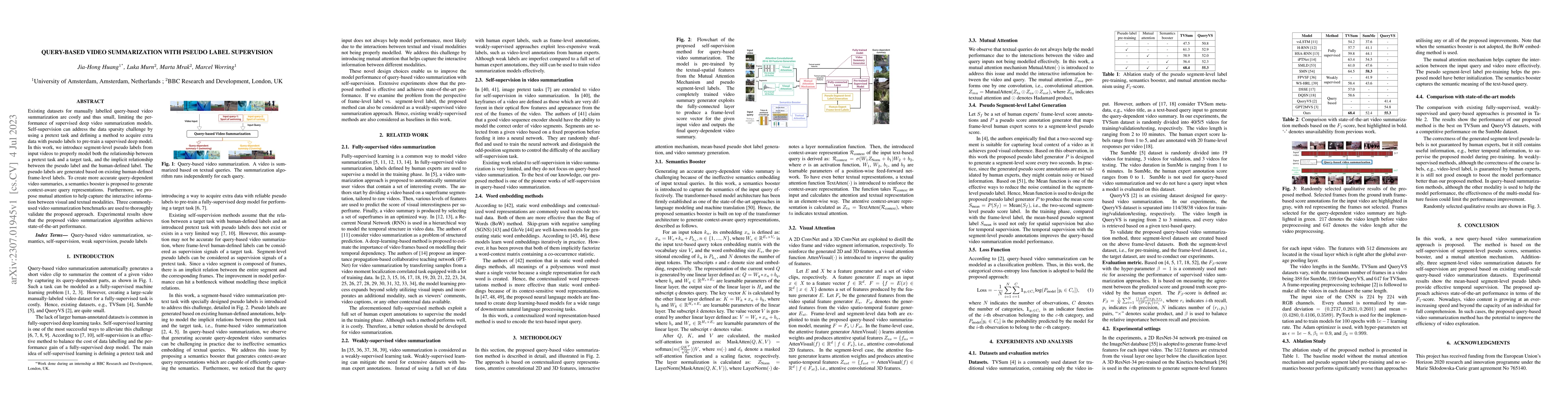 Thumbnail for Query-based Video Summarization with Pseudo Label Supervision
