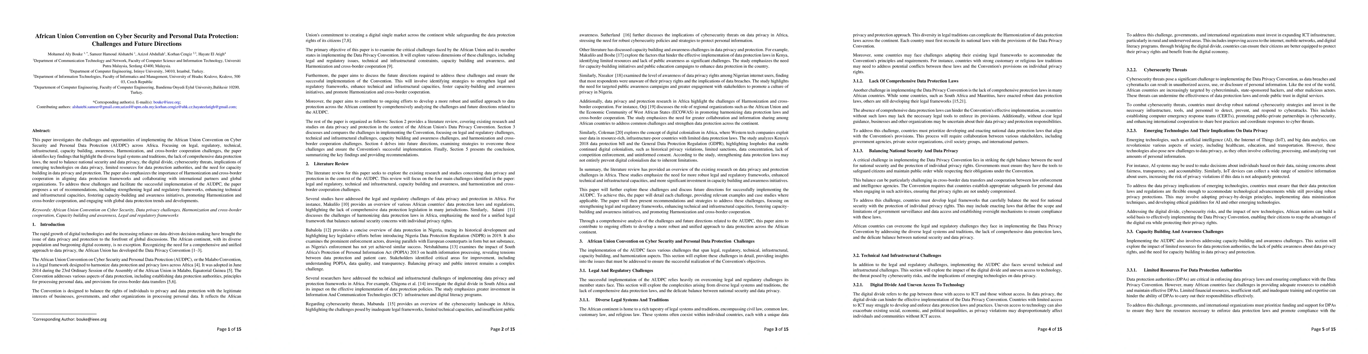 Thumbnail for African Union Convention on Cyber Security and Personal Data Protection:
  Challenges and Future Directions