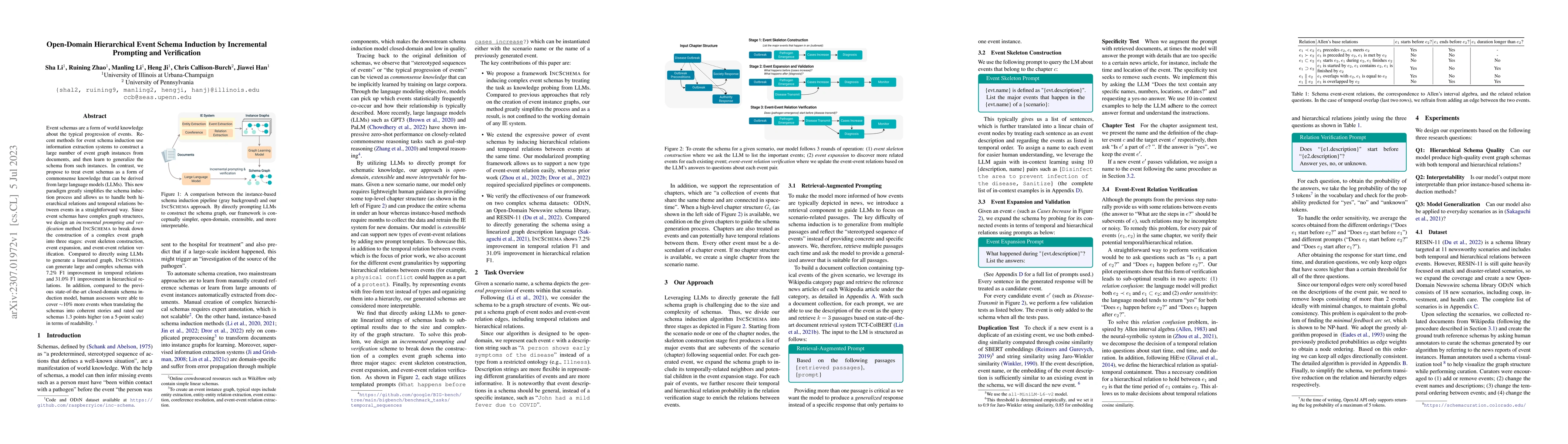 Thumbnail for Open-Domain Hierarchical Event Schema Induction by Incremental Prompting
  and Verification