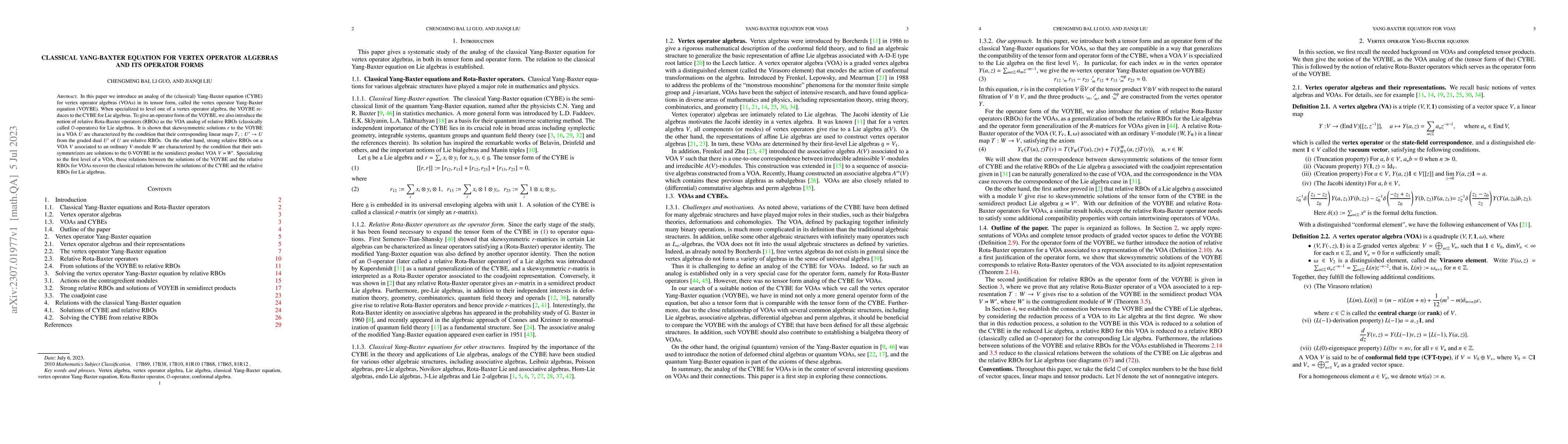 Thumbnail for Classical Yang-Baxter equation for vertex operator algebras and its
  operator forms