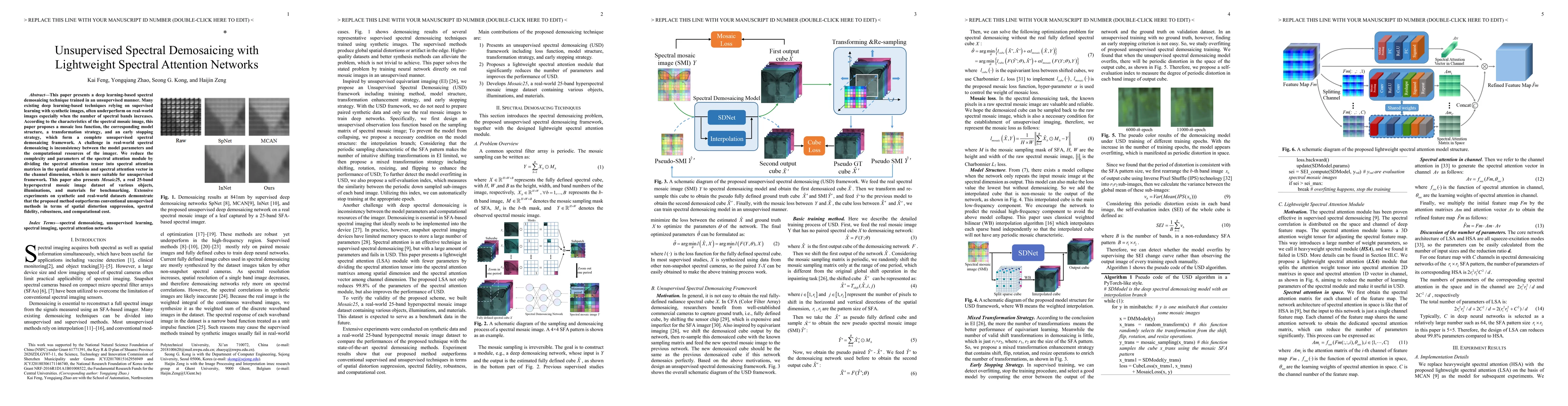 Thumbnail for Unsupervised Spectral Demosaicing with Lightweight Spectral Attention
  Networks