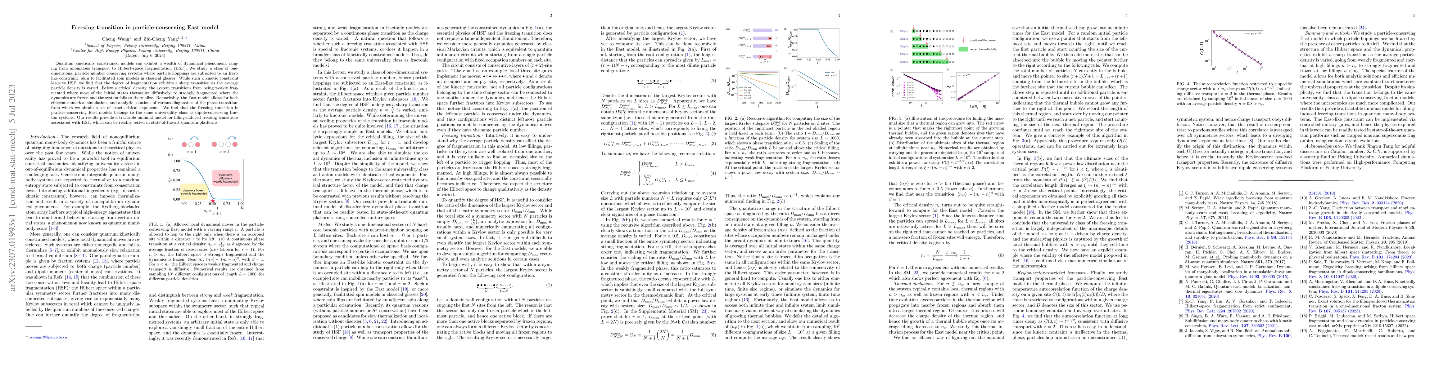 Thumbnail for Freezing transition in particle-conserving East model