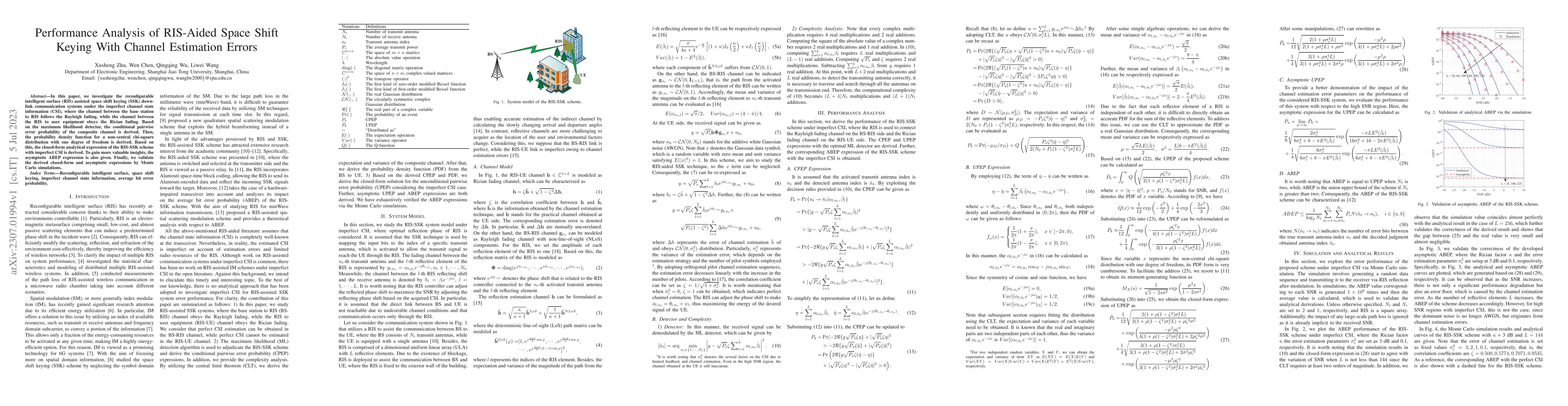 Thumbnail for Performance Analysis of RIS-Aided Space Shift Keying With Channel
  Estimation Errors