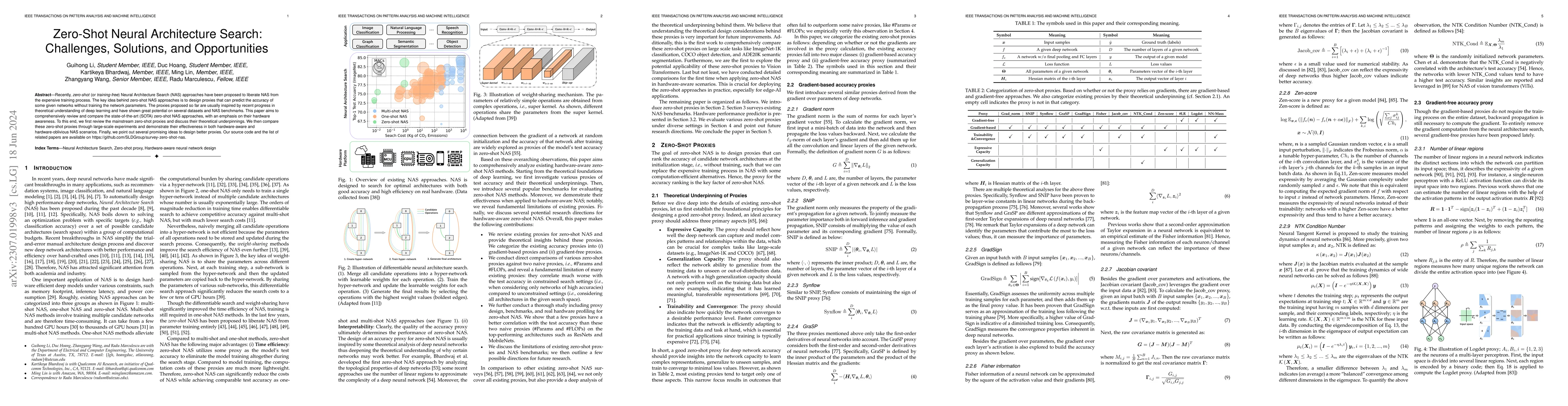 Thumbnail for Zero-Shot Neural Architecture Search: Challenges, Solutions, and
  Opportunities