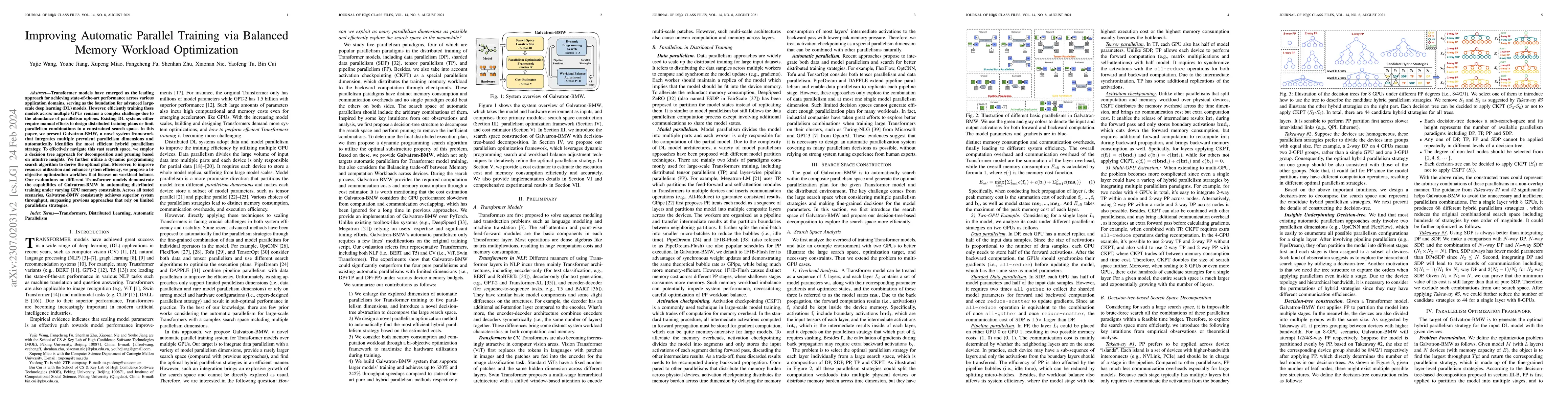 Thumbnail for Improving Automatic Parallel Training via Balanced Memory Workload
  Optimization