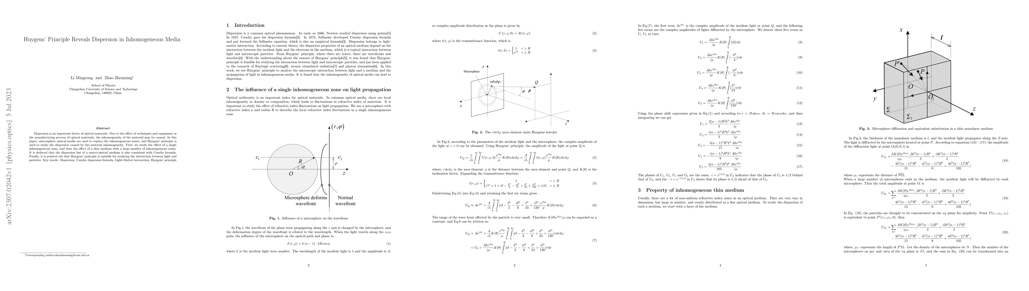 Thumbnail for Huygens'Principle Reveals Dispersion in Inhomogeneous Media