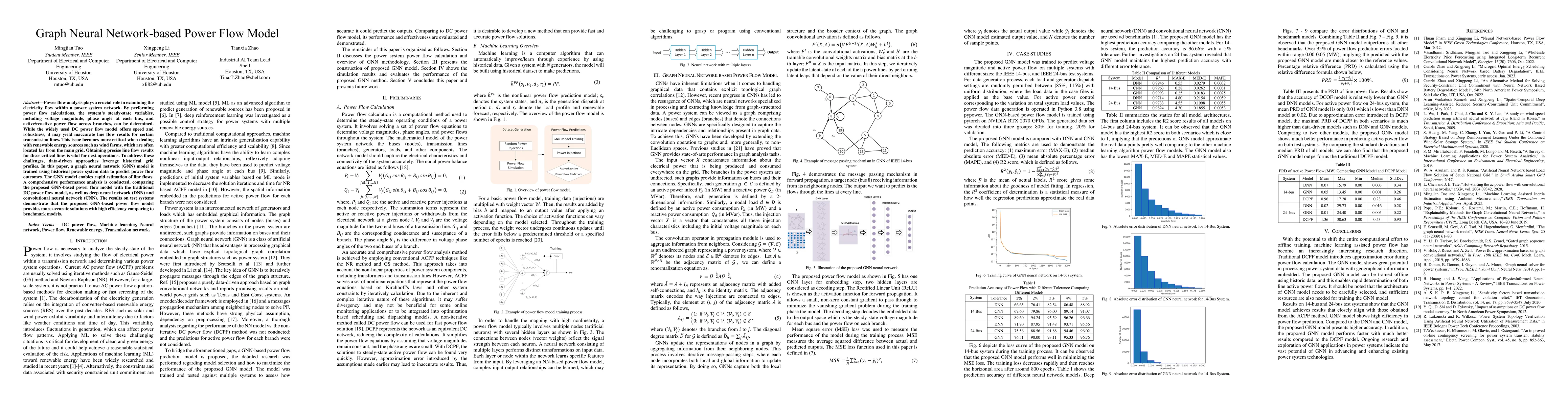 Thumbnail for Graph Neural Network-based Power Flow Model