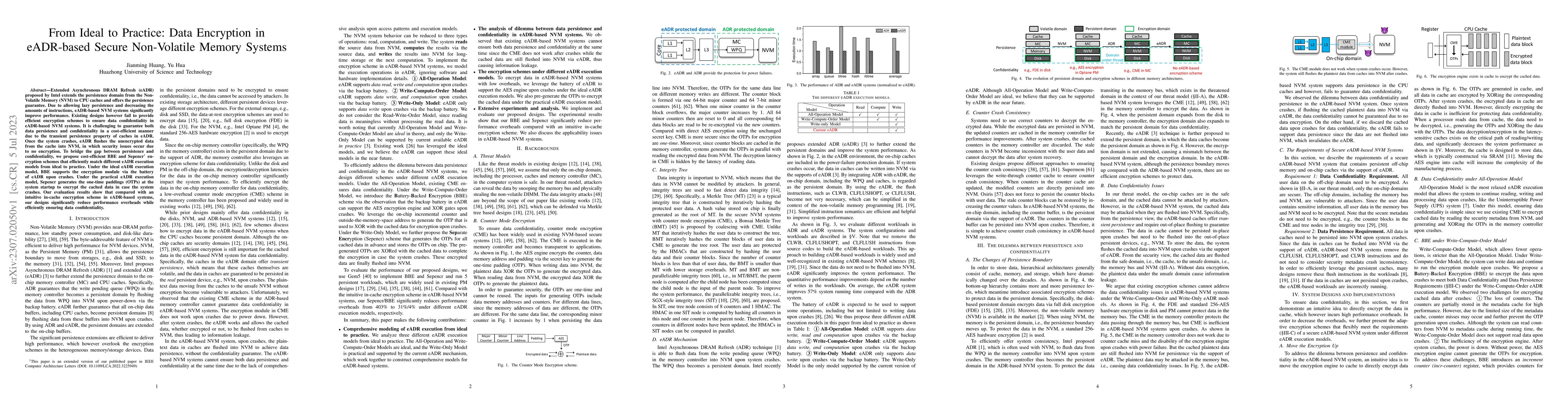 Thumbnail for From Ideal to Practice: Data Encryption in eADR-based Secure
  Non-Volatile Memory Systems