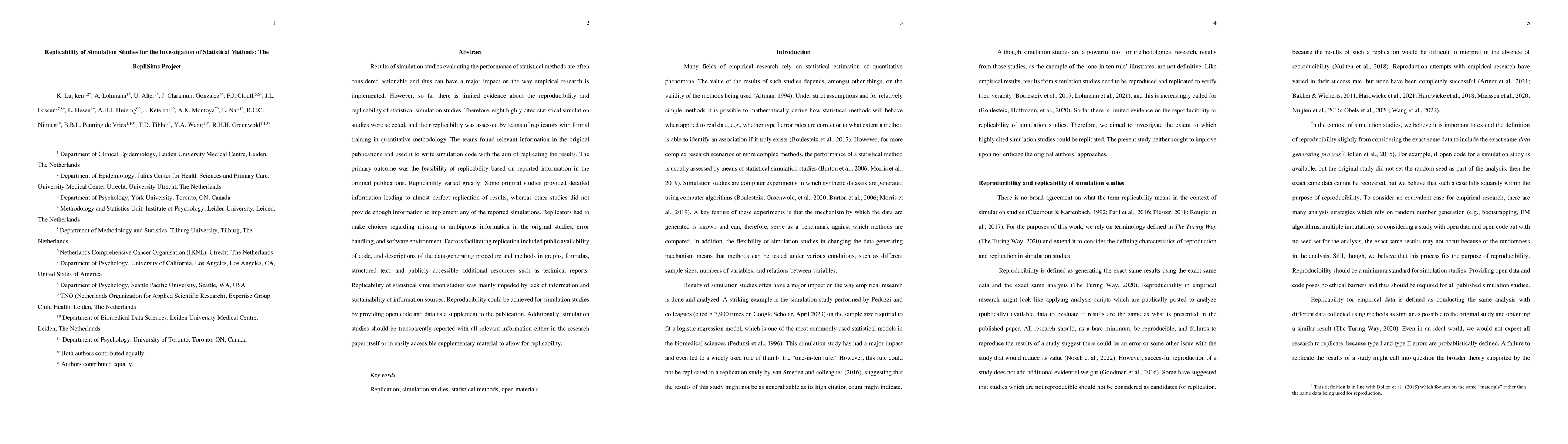 Thumbnail for Replicability of Simulation Studies for the Investigation of Statistical
  Methods: The RepliSims Project