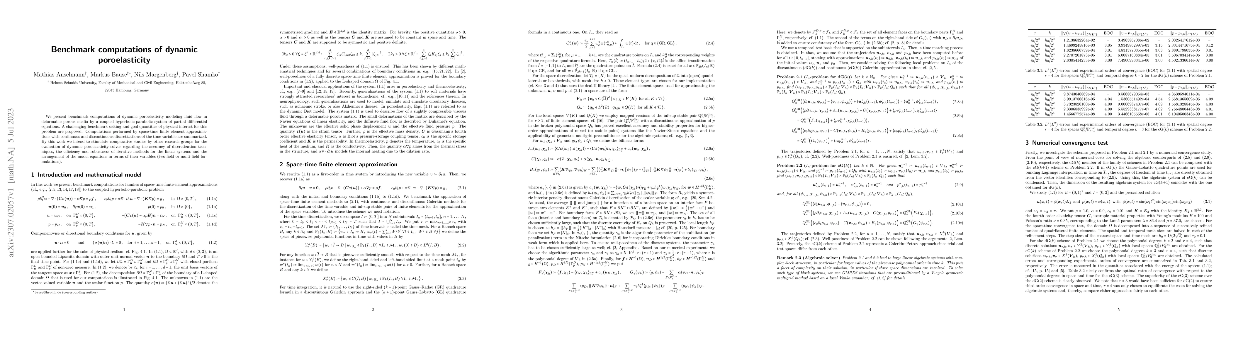 Thumbnail for Benchmark computations of dynamic poroelasticity