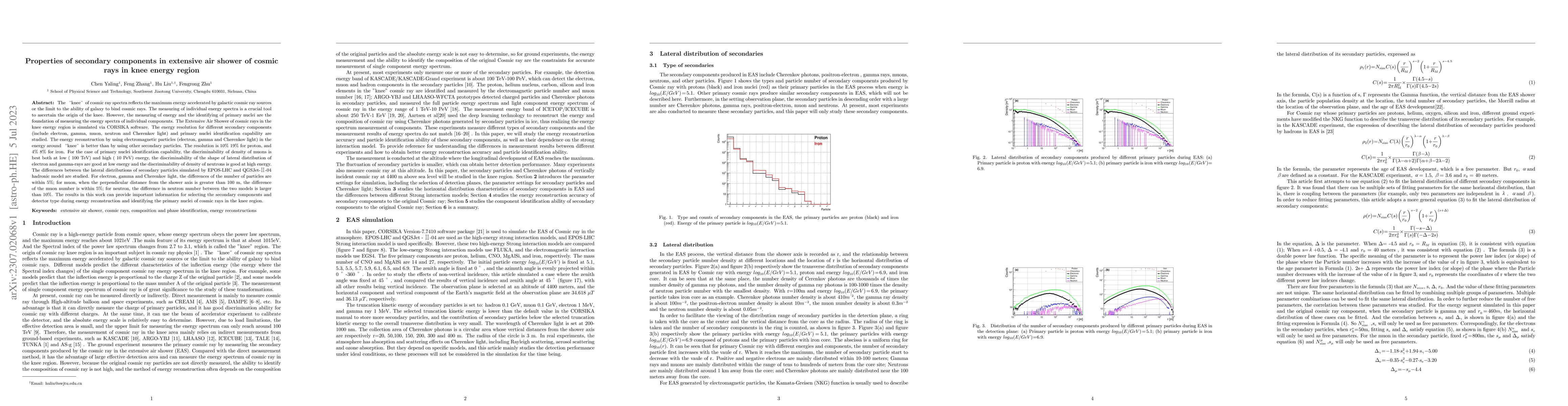 Thumbnail for Properties of secondary components in extensive air shower of cosmic
  rays in knee energy region
