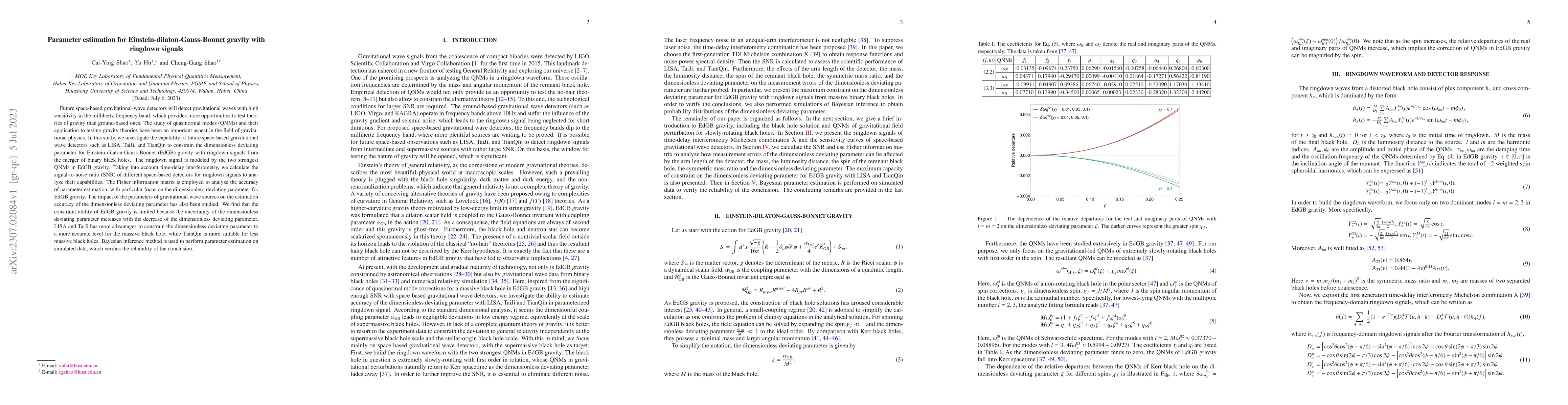 Thumbnail for Parameter estimation for Einstein-dilaton-Gauss-Bonnet gravity with
  ringdown signals