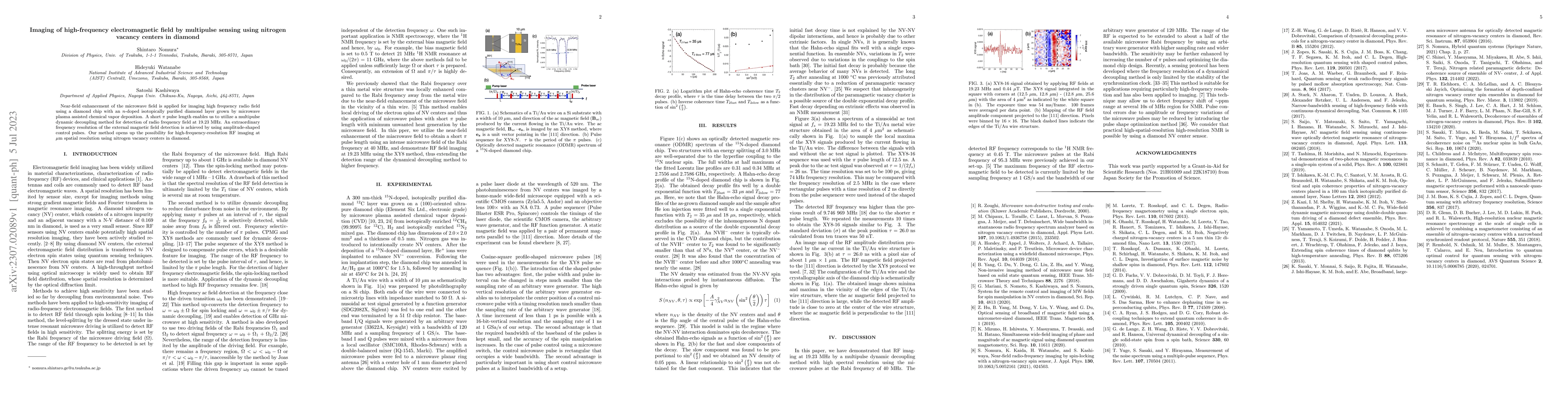 Thumbnail for Imaging of high-frequency electromagnetic field by multipulse sensing
  using nitrogen vacancy centers in diamond