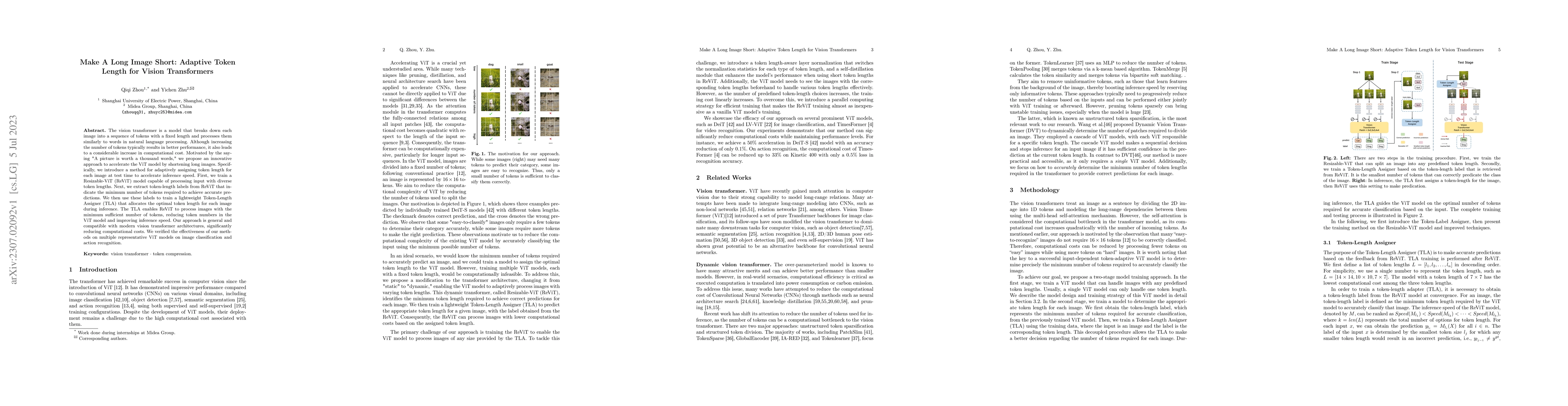 Thumbnail for Make A Long Image Short: Adaptive Token Length for Vision Transformers