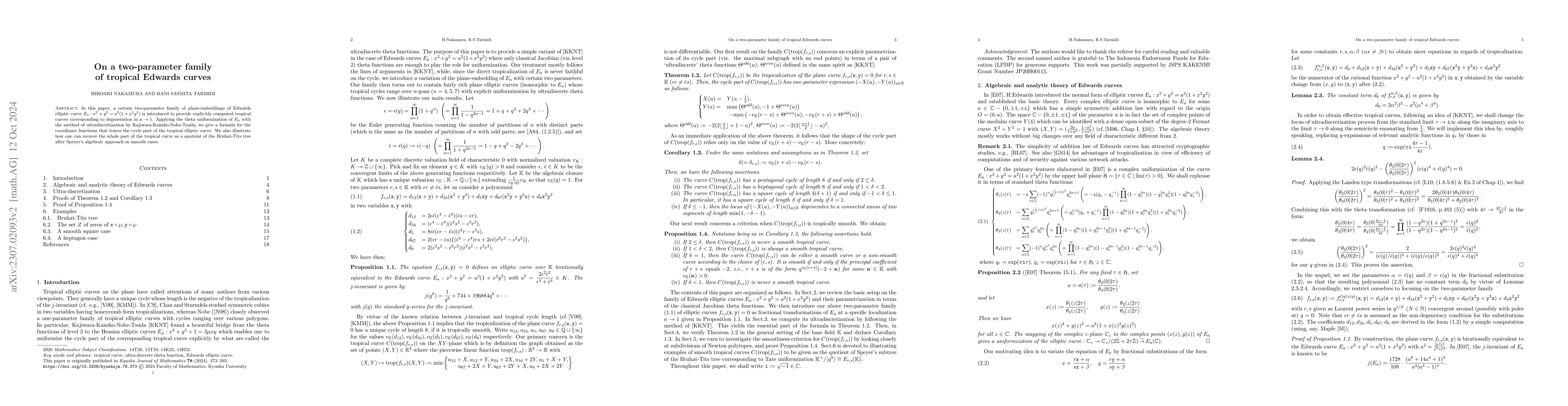 Thumbnail for On a two-parameter family of tropical Edwards curves