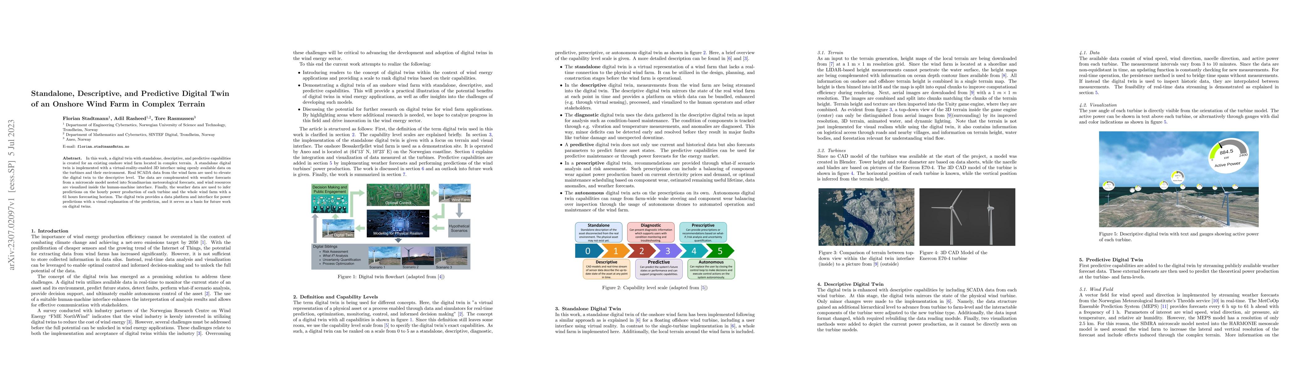 Thumbnail for Standalone, Descriptive, and Predictive Digital Twin of an Onshore Wind
  Farm in Complex Terrain