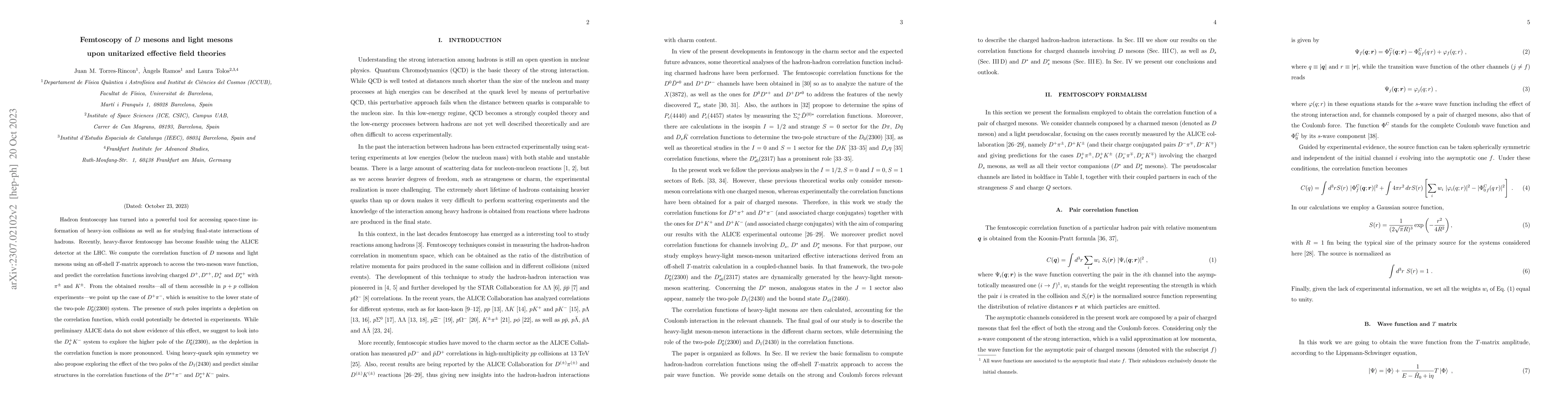 Thumbnail for Femtoscopy of $D$ mesons and light mesons upon unitarized effective
  field theories