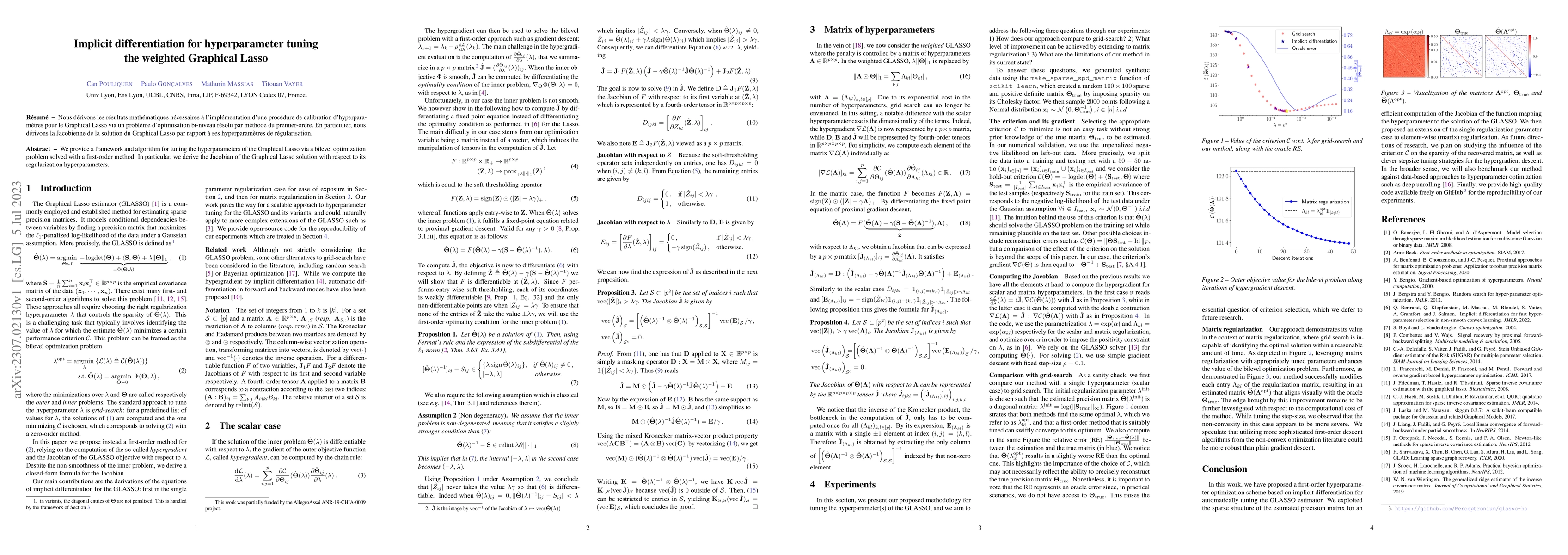 Thumbnail for Implicit Differentiation for Hyperparameter Tuning the Weighted
  Graphical Lasso