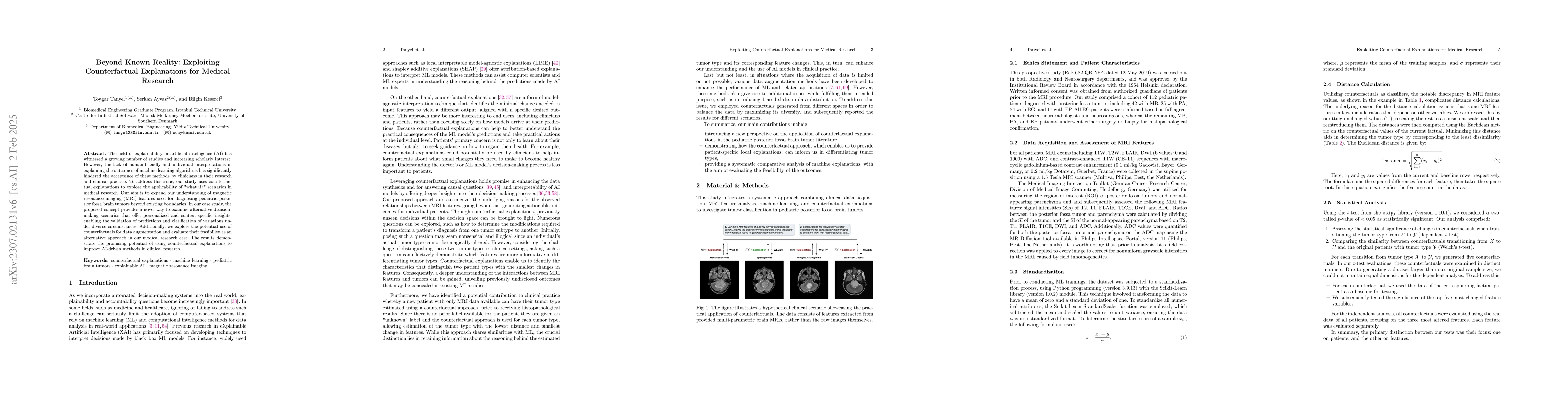 Thumbnail for Beyond Known Reality: Exploiting Counterfactual Explanations for Medical
  Research
