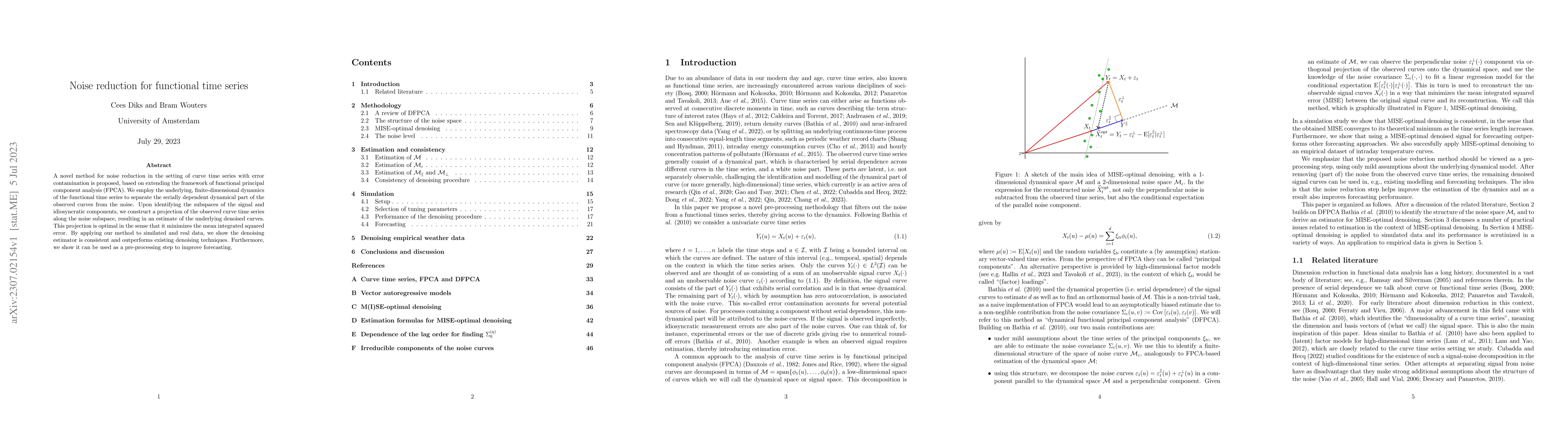 Thumbnail for Noise reduction for functional time series