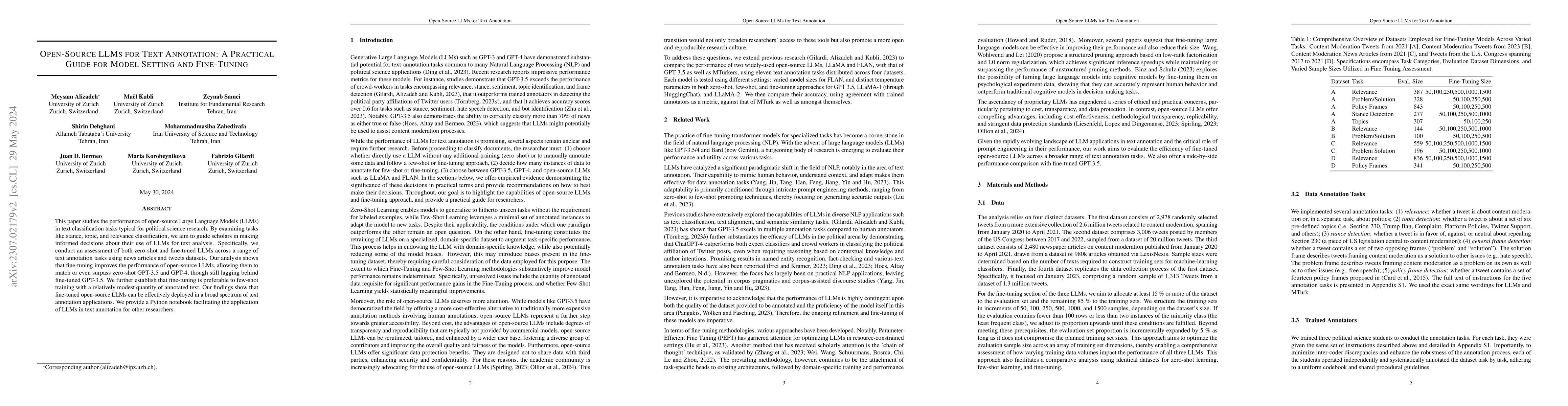 Thumbnail for Open-Source LLMs for Text Annotation: A Practical Guide for Model
  Setting and Fine-Tuning