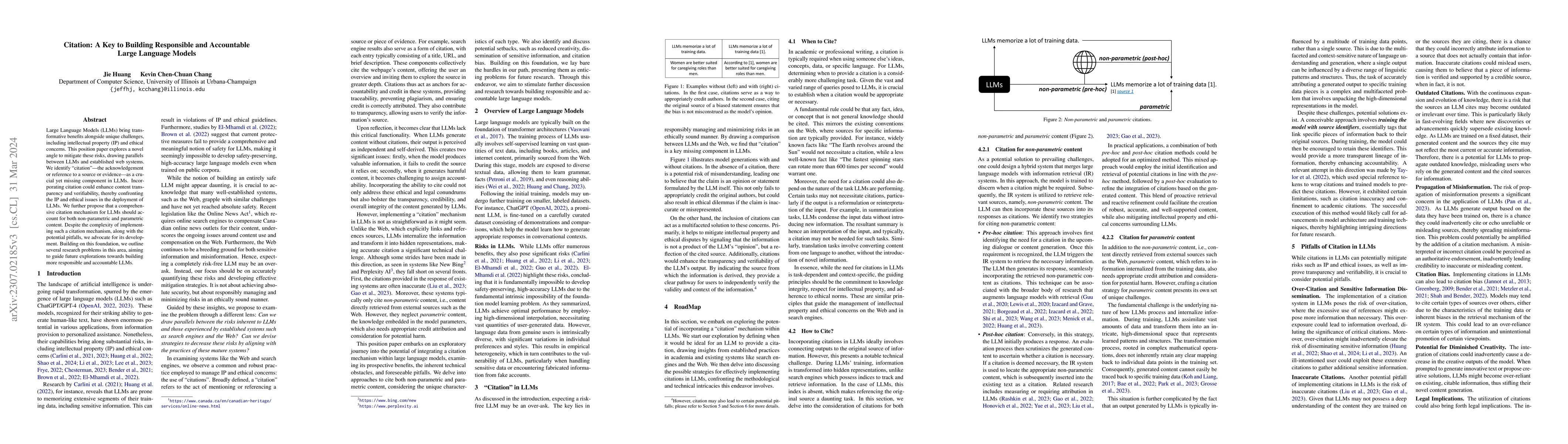 Thumbnail for Citation: A Key to Building Responsible and Accountable Large Language
  Models