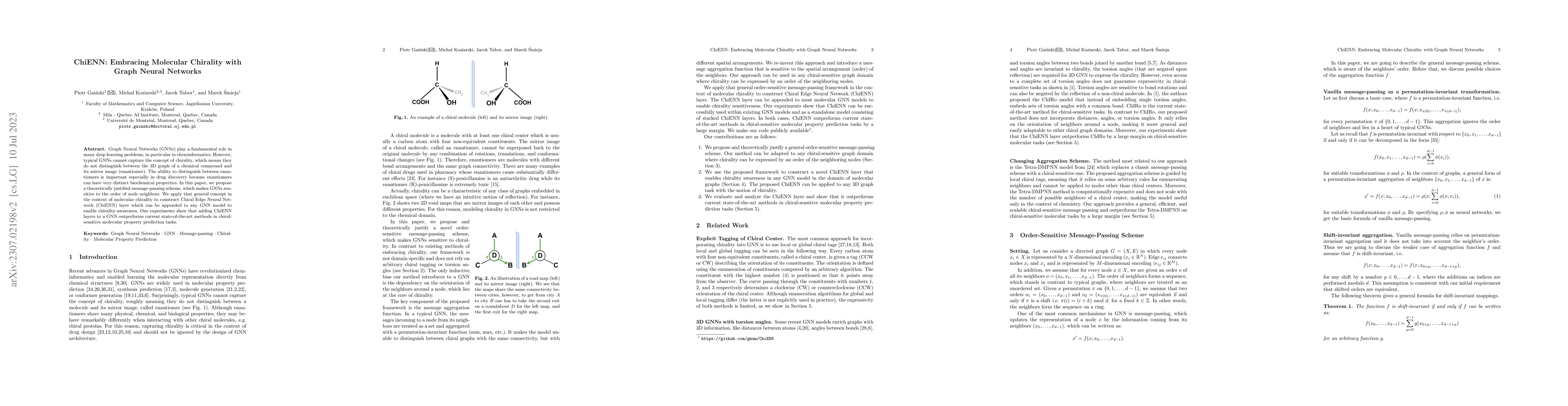 Thumbnail for ChiENN: Embracing Molecular Chirality with Graph Neural Networks