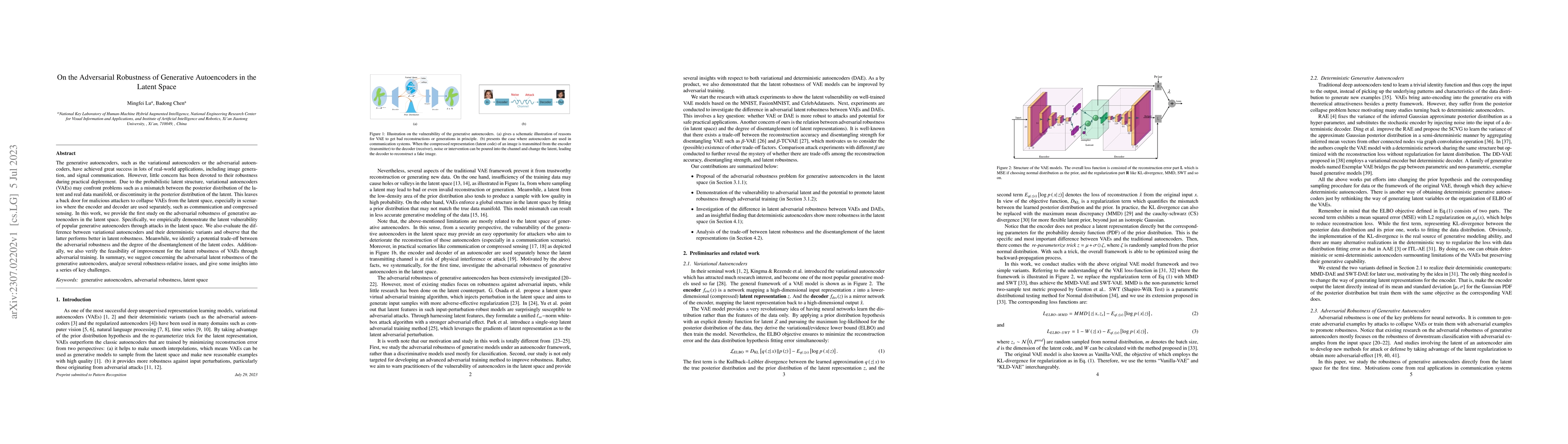 Thumbnail for On the Adversarial Robustness of Generative Autoencoders in the Latent
  Space