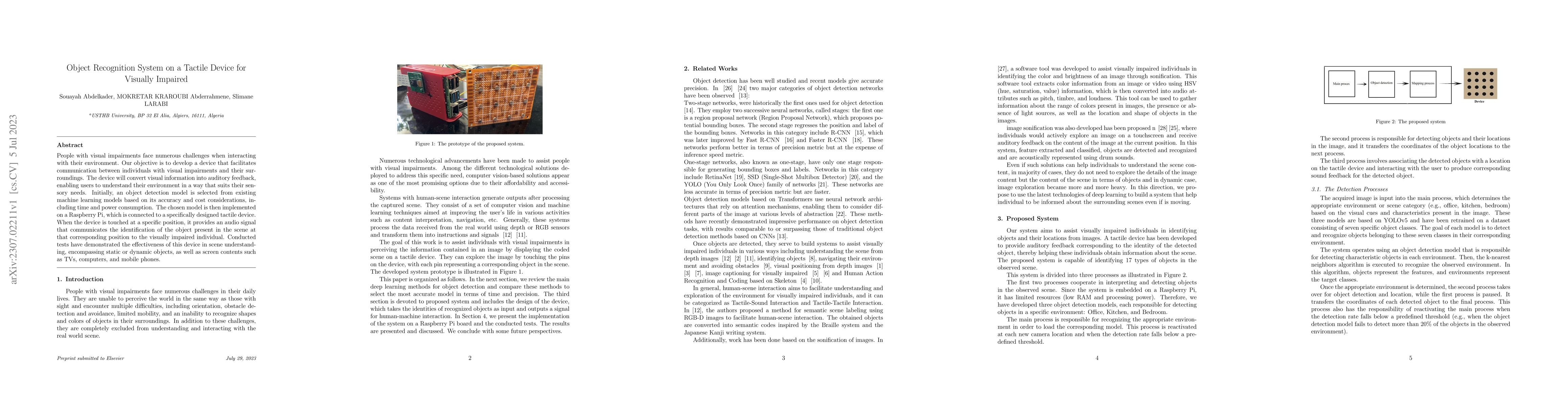 Thumbnail for Object Recognition System on a Tactile Device for Visually Impaired